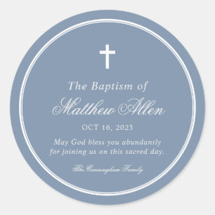 Baptisme voor hem   Elegant Classic Cross Ronde Sticker