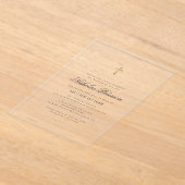 Baptisme voor hem | Minimalistisch goud Acryl Uitnodigingen (Laagn)