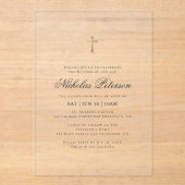 Baptisme voor hem | Minimalistisch goud Acryl Uitnodigingen (Voorkant)