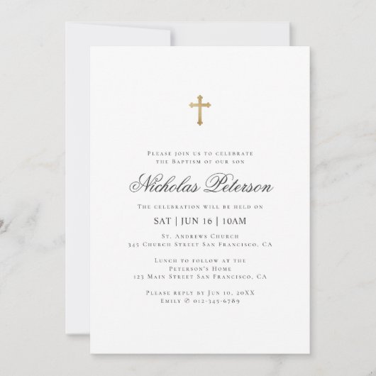 Baptisme voor hem | Minimalistisch goud Kaart (Voorkant)