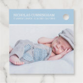 Baptisme voor hem | Moderne Eenvoudige aangepaste Bedankjes Labels (Achterkant)