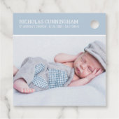 Baptisme voor hem | Moderne Eenvoudige aangepaste  Bedankjes Labels (Achterkant)