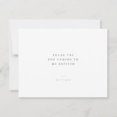 Baptisme voor hem moderne, minimalistische aangepa bedankkaart (Achterkant)