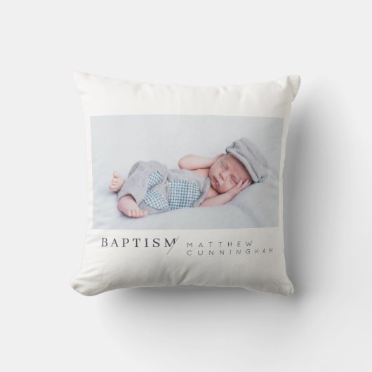 Baptisme voor hem moderne, minimalistische aangepa kussen (Voorkant)