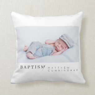 Baptisme voor hem moderne, minimalistische aangepa kussen