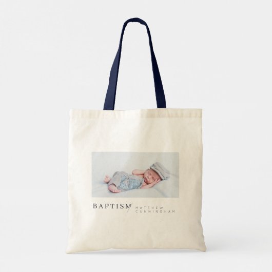 Baptisme voor hem moderne, minimalistische aangepa tote bag (Achterkant)
