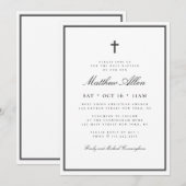 Baptisme voor zijn klassieke elegante kruis kaart (Voorkant / Achterkant)