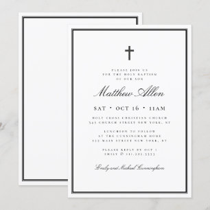 Baptisme voor zijn klassieke elegante kruis kaart