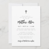 Baptisme voor zijn moderne, minimalistische kruis kaart (Voorkant)