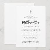 Baptisme voor zijn moderne, minimalistische kruis kaart (Voorkant / Achterkant)