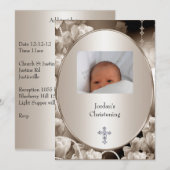 Baptisme voor zwart-wit Lijst met ventilator Kaart (Voorkant / Achterkant)