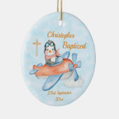 Baptisme Waterverf Baby Penguin-vliegtuig Keramisch Ornament (Rechts)