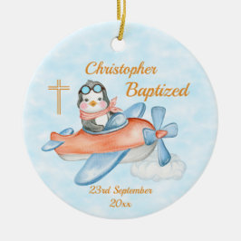 Baptisme Waterverf Baby Penguin-vliegtuig Keramisch Ornament