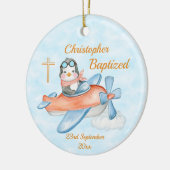 Baptisme Waterverf Baby Penguin-vliegtuig Keramisch Ornament (Links)