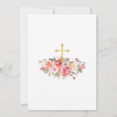 Baptisme Waterverf Floral Blush Pink Rose Kaart (Achterkant)