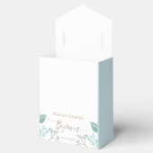 Baptisme waterverf kleine blauwe bloemen promotiev bedankdoosjes (Geopend)