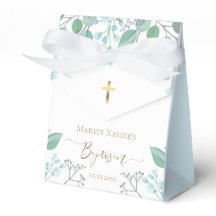 Baptisme waterverf kleine blauwe bloemen promotiev