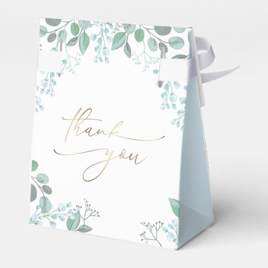 Baptisme waterverf kleine blauwe bloemen promotiev bedankdoosjes (Achterkant)