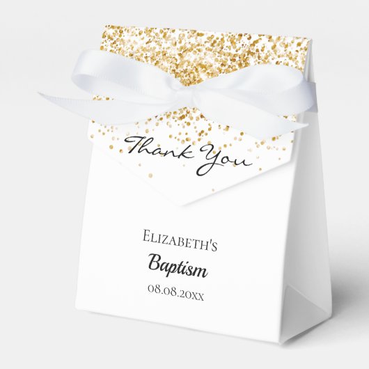 Baptisme white gold glitter dank u bedankdoosjes (Voorkant Zijde)