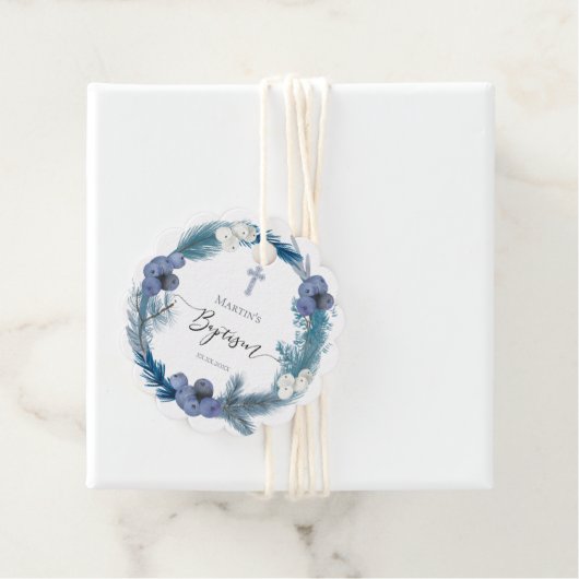 Baptisme winterblauwe baarse labels (In situ)