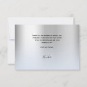 Baptisme zilverblauw babyfotoscript bedankkaart (Achterkant)