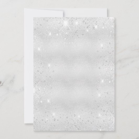 Baptisme zilverblauw boetseerschrift kaart (Achterkant)