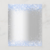 Baptisme zilverblauw glitter boy budget uitnodigin flyer (Achterkant)