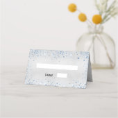 Baptisme zilverblauw glitter sparkles plaatskaartje (Voorkant)