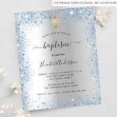 Baptisme zilverblauw jongetje glitter budget uitno flyer