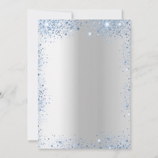 Baptisme zilverblauw jongetkruis kaart (Achterkant)