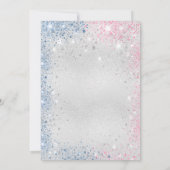 Baptisme zilverblauw roze tweelingmeisje kaart (Achterkant)