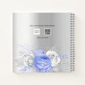 Baptisme zilverblauwe jongetflorals uit het Guest- Notitieboek (Achterkant)