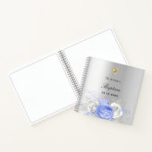 Baptisme zilverblauwe jongetflorals uit het Guest- Notitieboek (Binnen)
