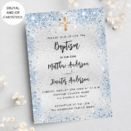 Baptisme zilverblauwe tweeling jongens kaart