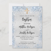 Baptisme zilverblauwe tweeling jongens kaart (Voorkant)