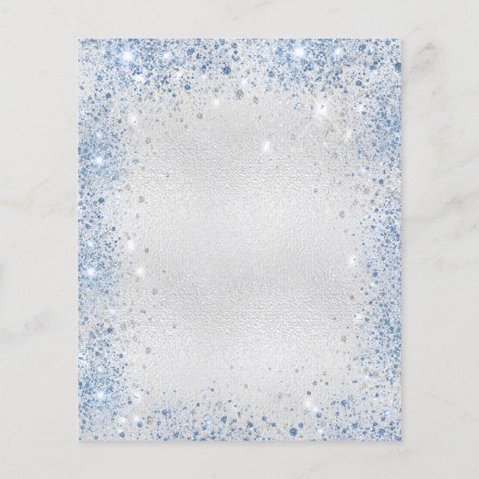 Baptisme zilveren blauwe jongen florele uitnodigin (Achterkant)