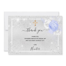 Baptisme zilveren glitter blauwe bloemenfoto