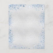 Baptisme zilveren glitter blue boy budget uitnodig flyer (Achterkant)