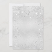 Baptisme zilveren stof glitter meisje modern kaart (Achterkant)
