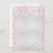 Baptisme zilverroze glitter modern kaart (Achterkant)