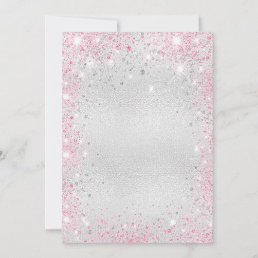 Baptisme zilverroze glitter modern kaart (Achterkant)
