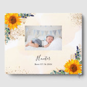 Baptisme zonnebloemen Eucalyptus greenery foto Gastenboek (Achterkant)