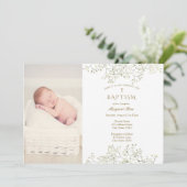 Baptismfoto van baby Breator Flowers Kaart (Staand voorkant)