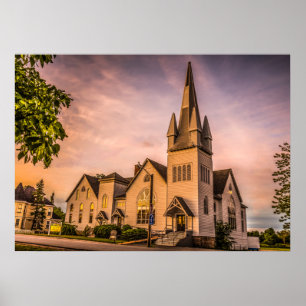 Baptist Church van Windsor, Nova Scotia HDR Poster