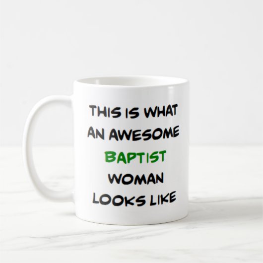 baptistische vrouw, geweldig koffiemok (Links)
