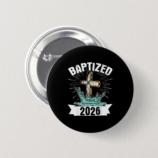 Baptized 2026 ronde button 5,7 cm (Voorkant /achterkant)