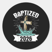 Baptized 2026  ronde sticker (Voorkant)