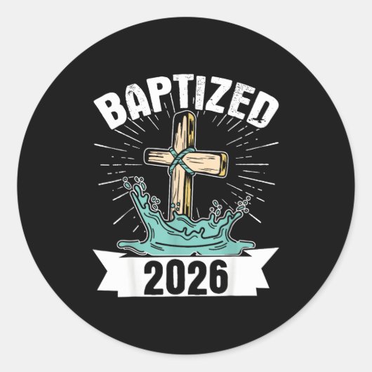 Baptized 2026  ronde sticker (Voorkant)
