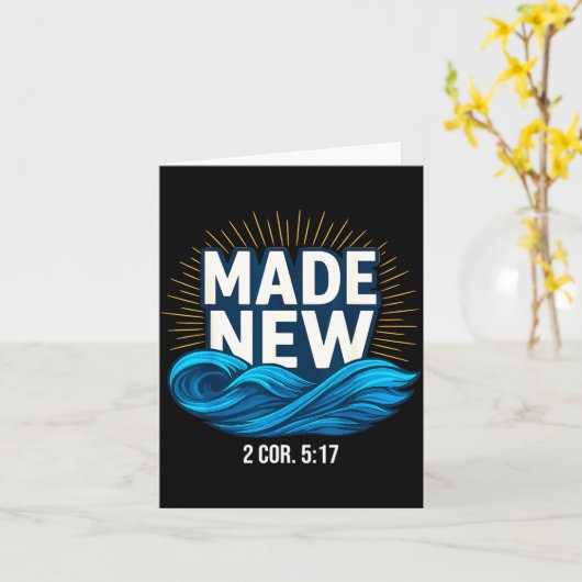 Baptized Made New Baptism Kaart (Gele Bloem)