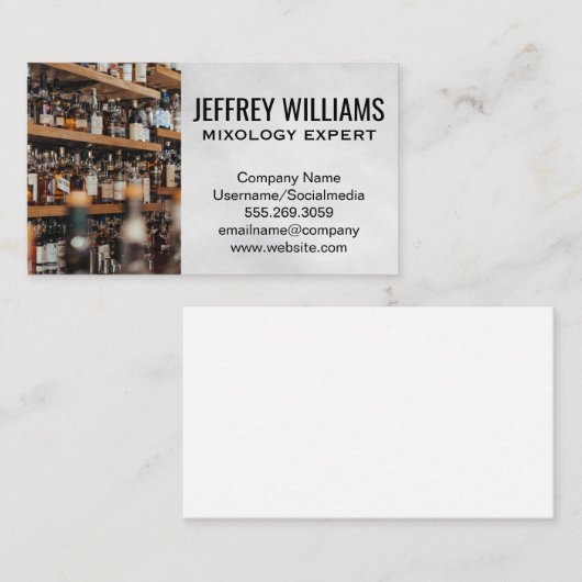 bar | Alcoholflessen Visitekaartje (Voorkant / Achterkant)